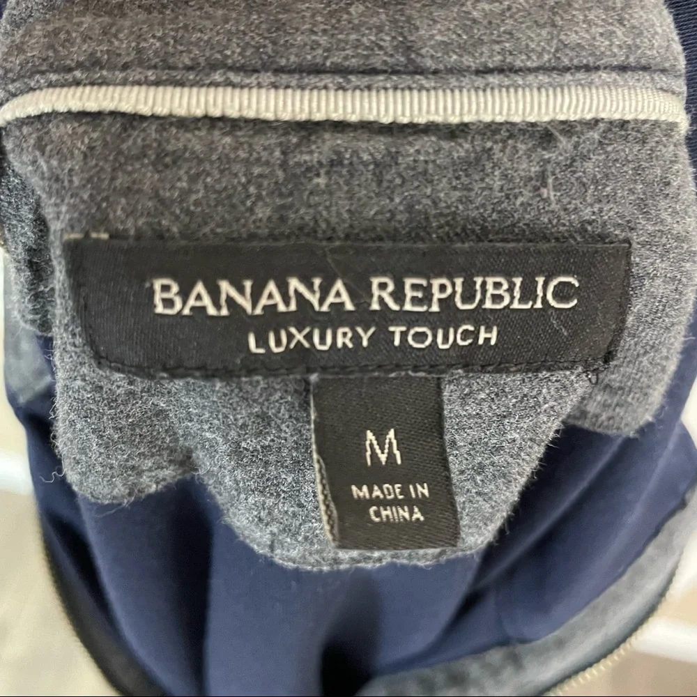 Banana Republic T-shirt Sweater Sweatshirt Luxury Touch Medium Zip Blue Long S - Picture 8 of 10